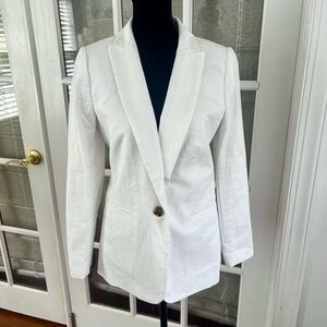 J. Crew Classic White Linen Blend Blazer